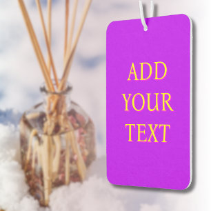 Yellow 3D Magent Modern Name   Trendy Cool Purple Car Air Freshener