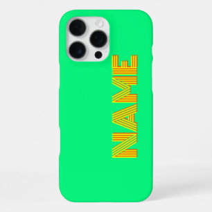 Yellow 3D Orange Modern Name Funny Spring Green iPhone 16 Pro Max Case