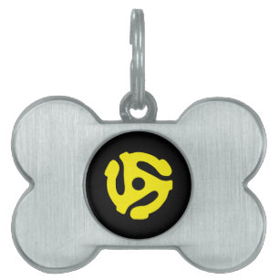 Yellow 45 spacer graphic pet ID tag