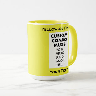 Yellow 4:6 Portrait Frame 2 x Photo Custom Combo Mug