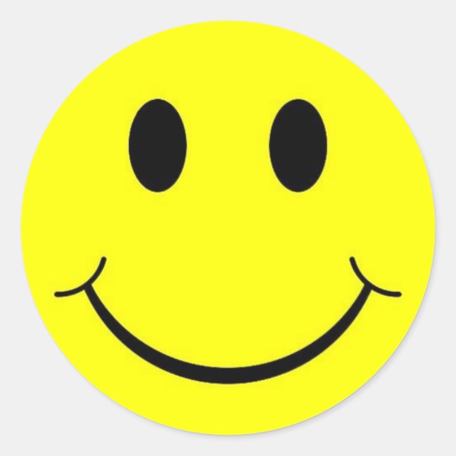 Yellow 70s Happy Face Stickers (Front)