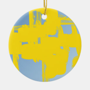 yellow 783 abstract art ceramic tree decoration