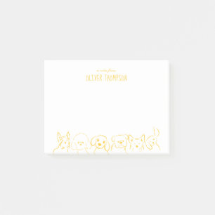 Yellow A Note From Cute Dog Animal Sketch Notes