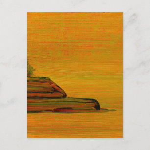 Yellow Abstract Art Post Card