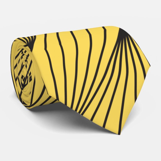 Yellow Abstract Classic Tie (Rolled)