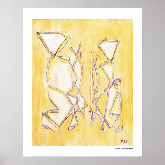 Yellow Abstract Couple Home Decor 16x20 Print