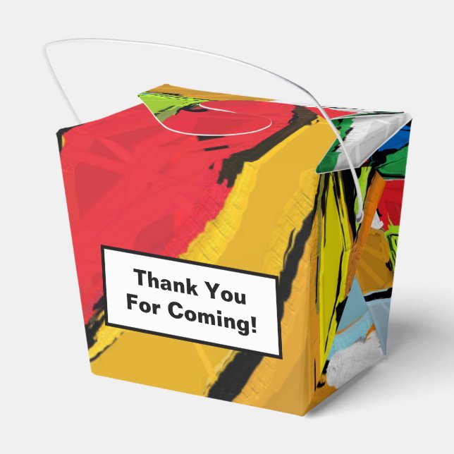 Yellow Abstract favour box (Back Side)