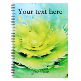 Yellow Abstract Flower Fractal Notebook