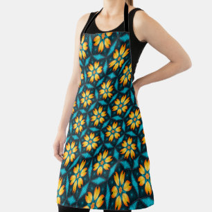 Yellow Abstract Flowers Apron