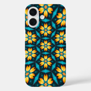 Yellow Abstract Flowers iPhone 16 Case