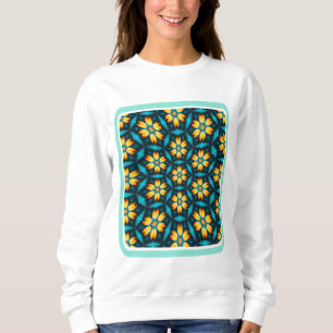Yellow Abstract Flowers Sweatshirt