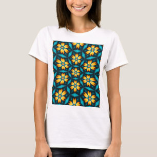 Yellow Abstract Flowers T-Shirt