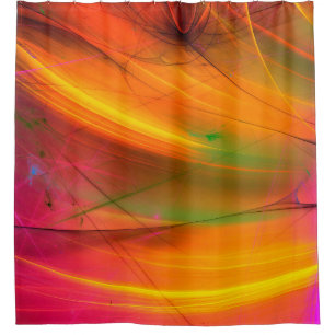 yellow abstract fractal background 3d rendering3d, shower curtain