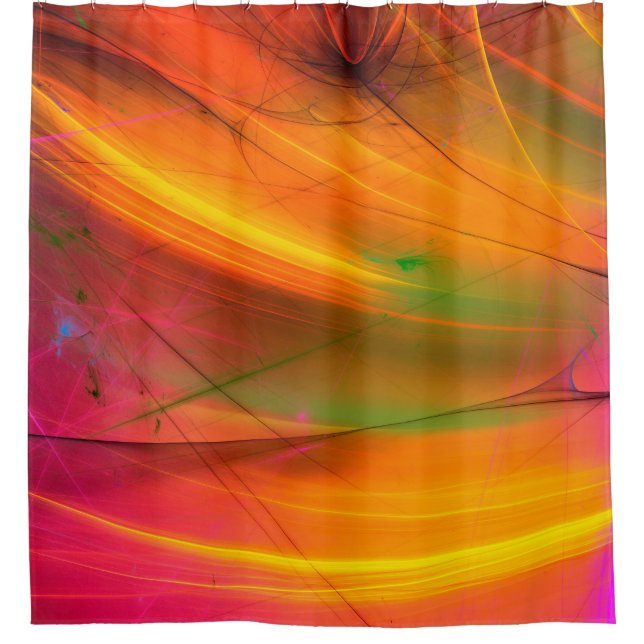 yellow abstract fractal background 3d rendering3d, shower curtain (Front)
