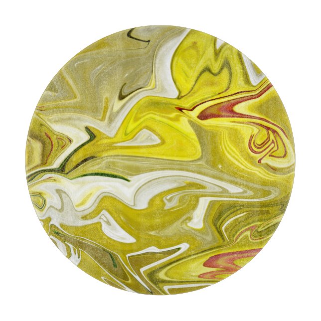 Yellow abstract pattern       cutting board (Front)