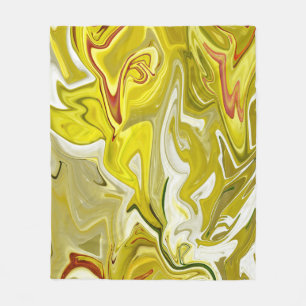 Yellow abstract pattern fleece blanket