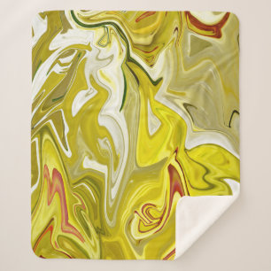Yellow abstract pattern    sherpa blanket