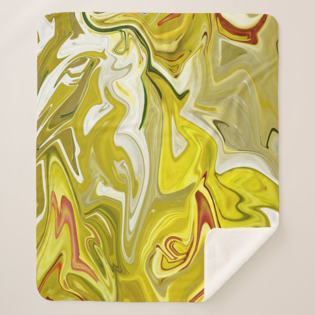 Yellow abstract pattern    sherpa blanket (Front)