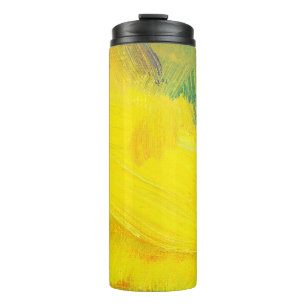 yellow abstract texture aol paind. hand drawn test thermal tumbler