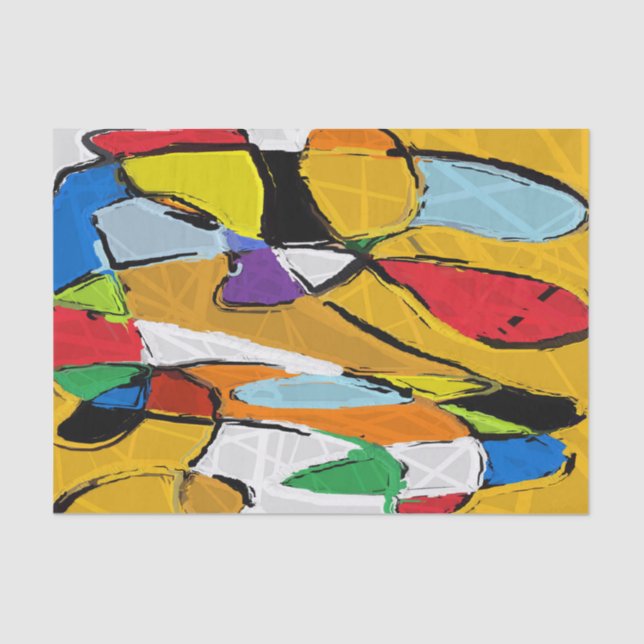 Yellow Abstract tissue paper (Front)