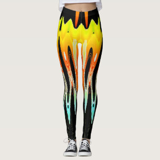 yellow abstract tulip design by Tron2021. Leggings
