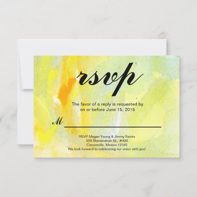 yellow abstract watercolor rsvp (Front)