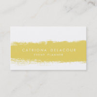 Yellow Abstract Watercolor Splash Business Card