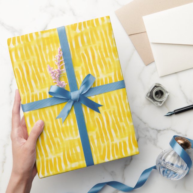 Yellow Abstract Watercolor Wrapping Paper (Gifting)