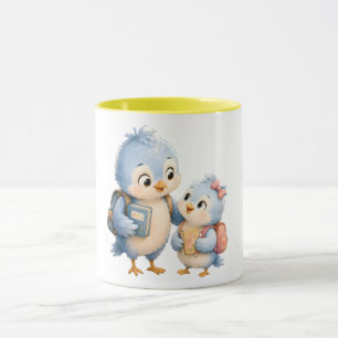 Yellow Accent Mug Bird Siblings
