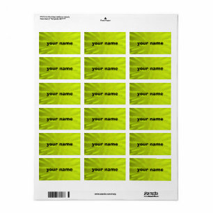 Yellow address labels with bright neon background
