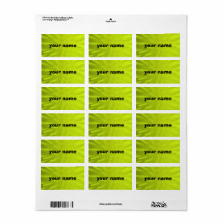 Yellow address labels with bright neon background