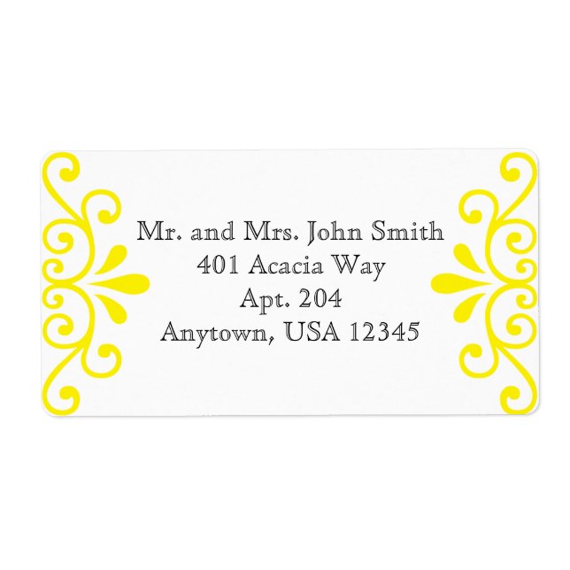 Yellow Address Sticker (Front)