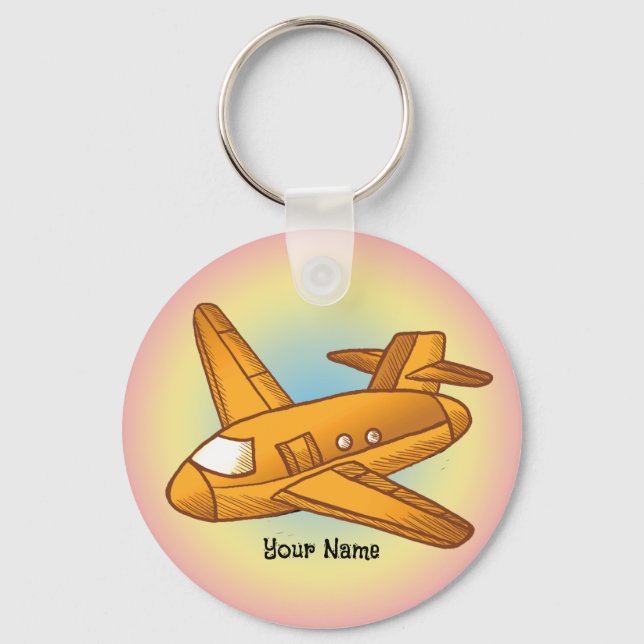 Yellow Aeroplane Key Ring (Front)