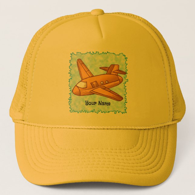 Yellow Aeroplane Trucker Hat (Front)
