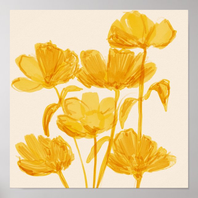 Yellow Aesthetic Living Room Bedroom Home Decor (Front)