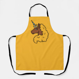 Yellow Afro Unicorn Apron