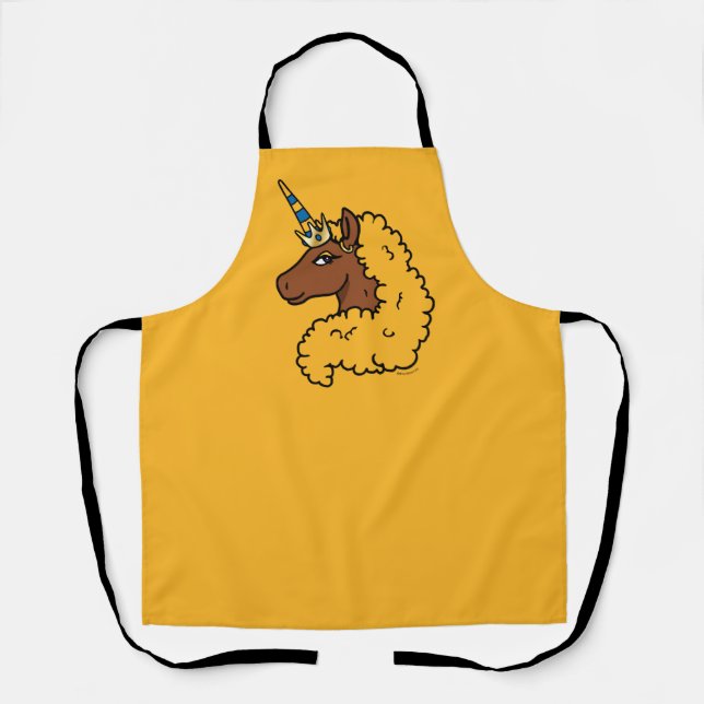 Yellow Afro Unicorn Apron (Front)