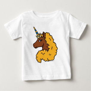 Yellow Afro Unicorn Baby T-Shirt