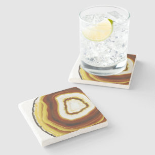 Yellow agate stone coaster