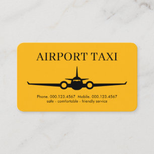 Yellow Airplane Airport Tax Service Business Card