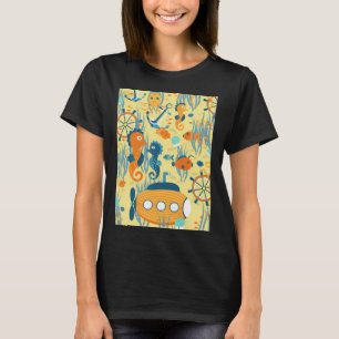 Yellow airship on a yellow background T-Shirt