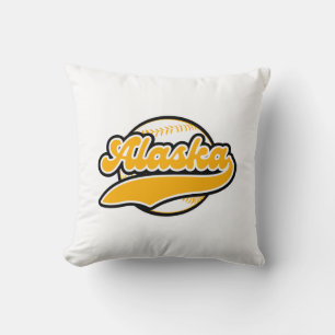 Yellow Alaska College University style National AK Cushion