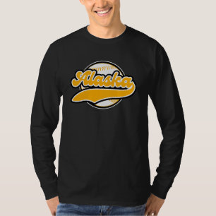 Yellow Alaska College University style National AK T-Shirt