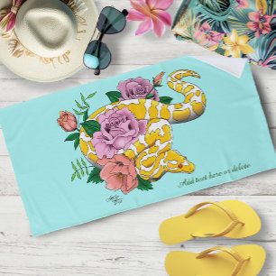 Yellow Albino Ball Python  Beach Towel