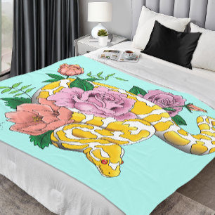 Yellow Albino Ball Python Fleece Blanket