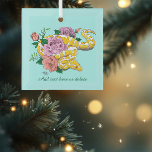 Yellow Albino Ball Python Glass Tree Decoration