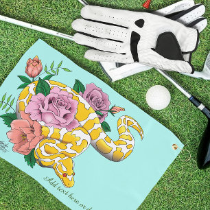 Yellow Albino Ball Python Golf Towel