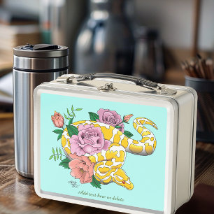 Yellow Albino Ball Python Metal Lunch Box