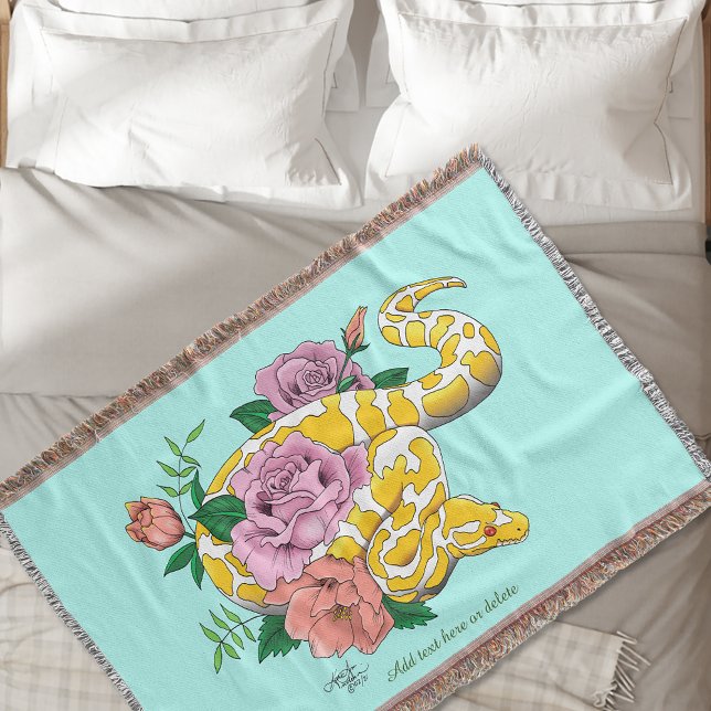 Yellow Albino Ball Python  Throw Blanket (Creator Uploaded)