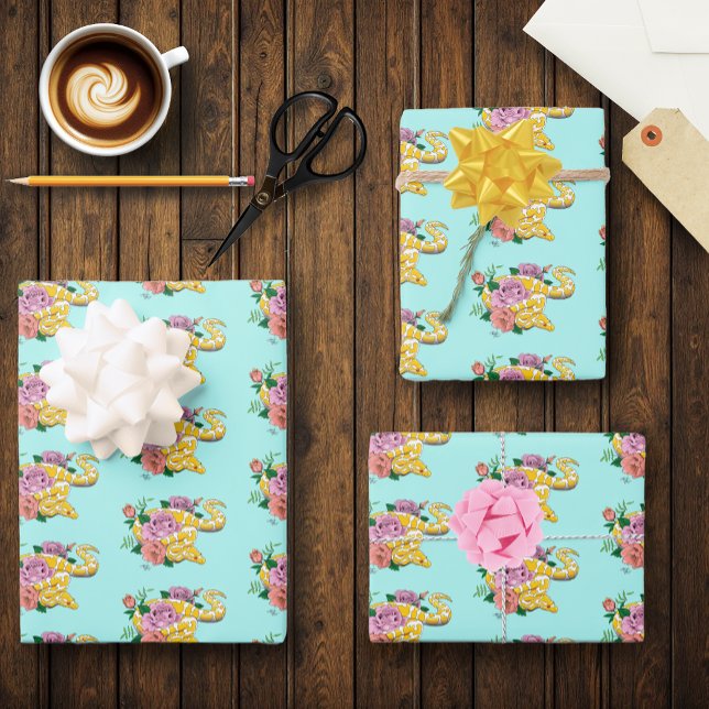 Yellow Albino ball Python  Wrapping Paper Sheet (Creator Uploaded)